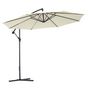 Voir la diapositive 1 : OUTSUNNY Parasol déporté octogonal inclinable rabattable diamètre 3 m parasol de jardin avec pied en croix crème
