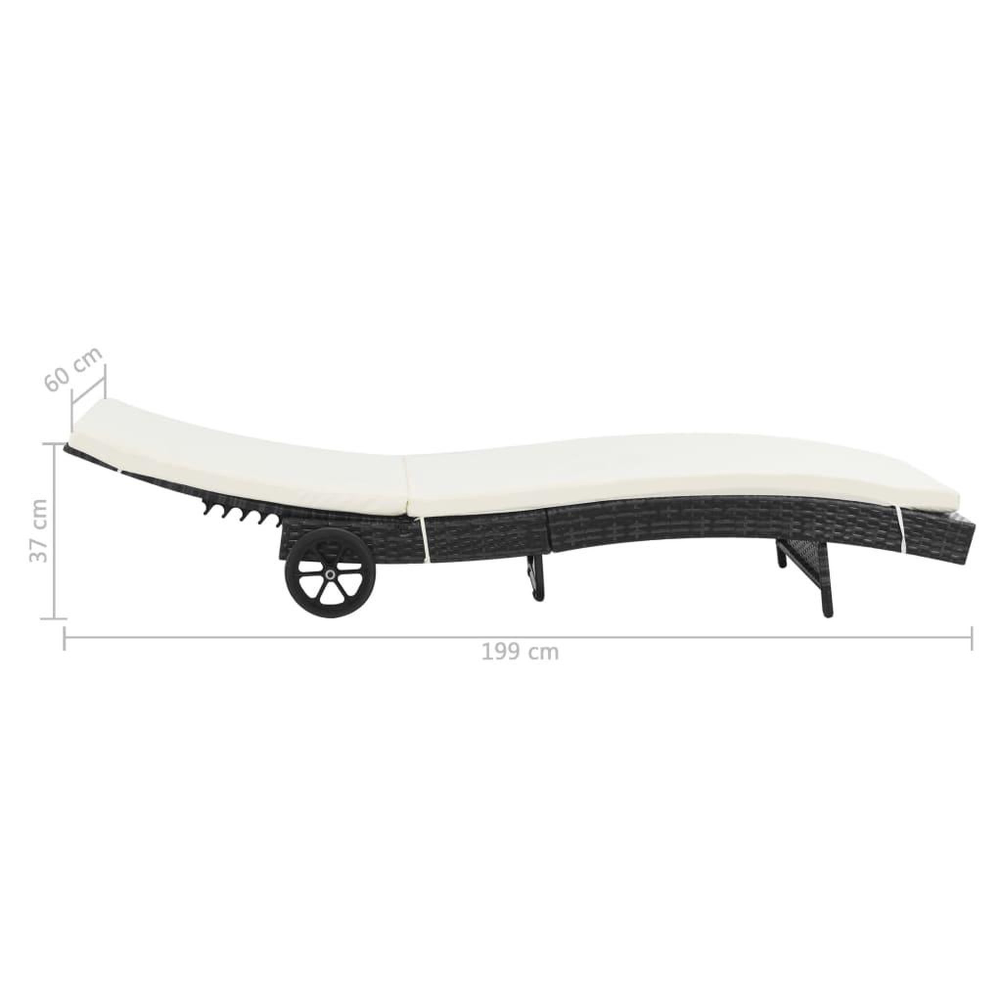 Voir la diapositive 6 : VIDAXL Chaises longues lot de 2 avec roues et coussins Resine tressee