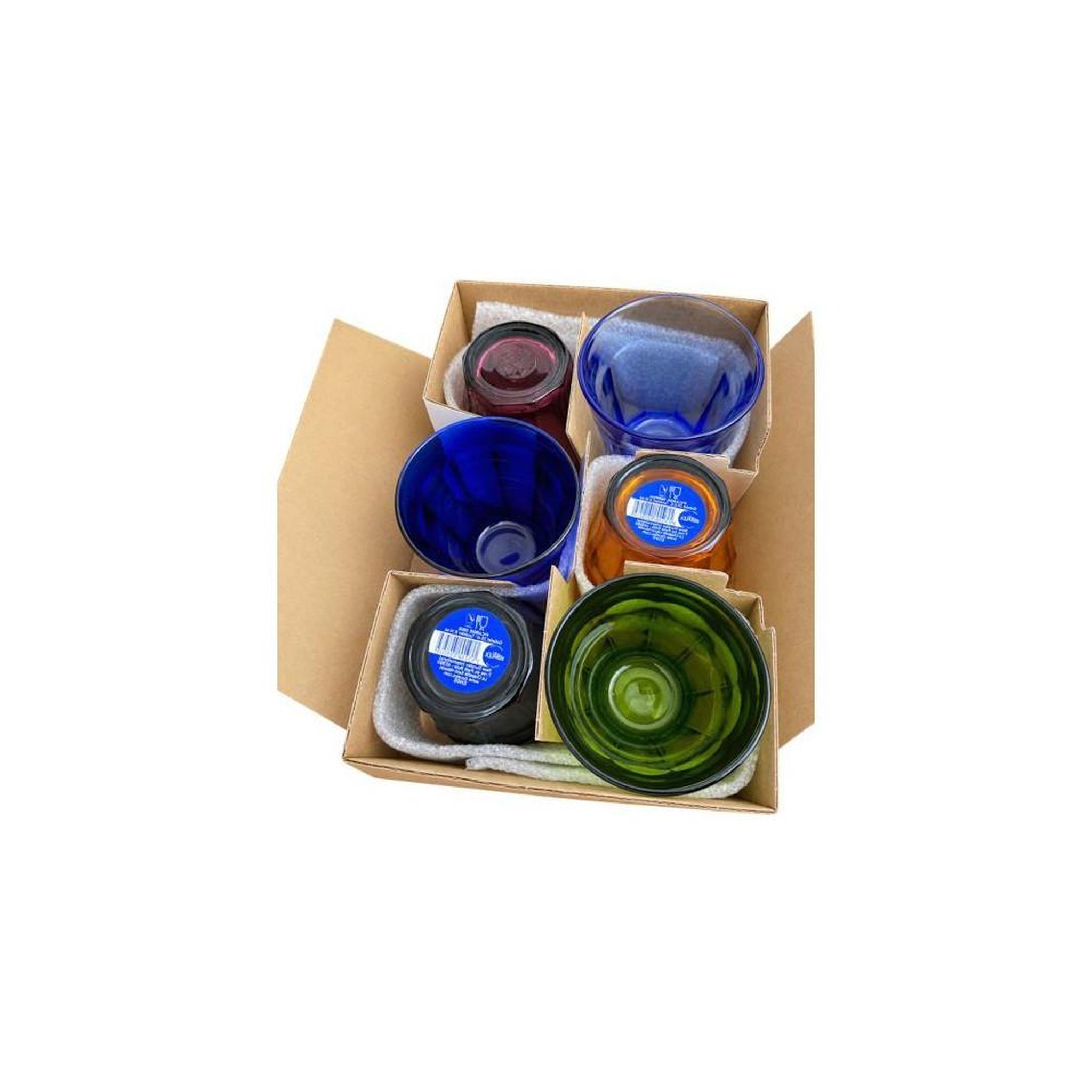 Voir la diapositive 3 : DURALEX Verres à eau picardie panaché 6 pièces 25 cl, verre trempé, 6 couleurs