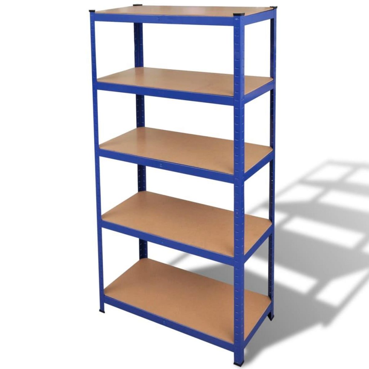 VIDAXL Etagere de rangement a 5 niveaux Bleu Acier et bois ingenierie