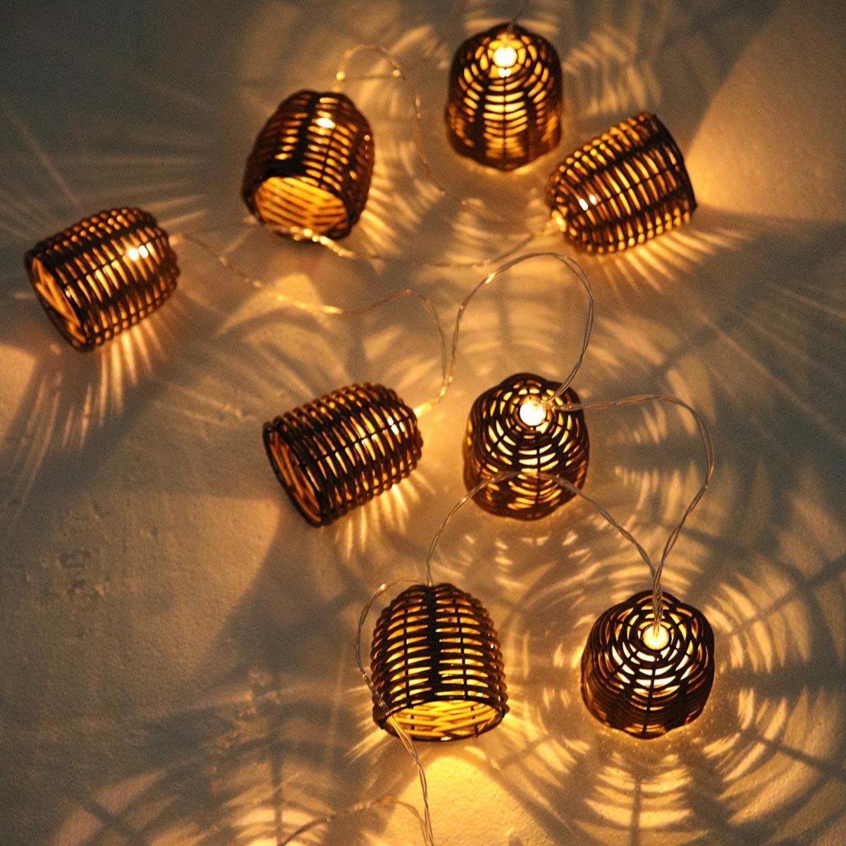 Lumisky Guirlande lumineuse solaire FORMENTERA Beige Rotin 3.8M