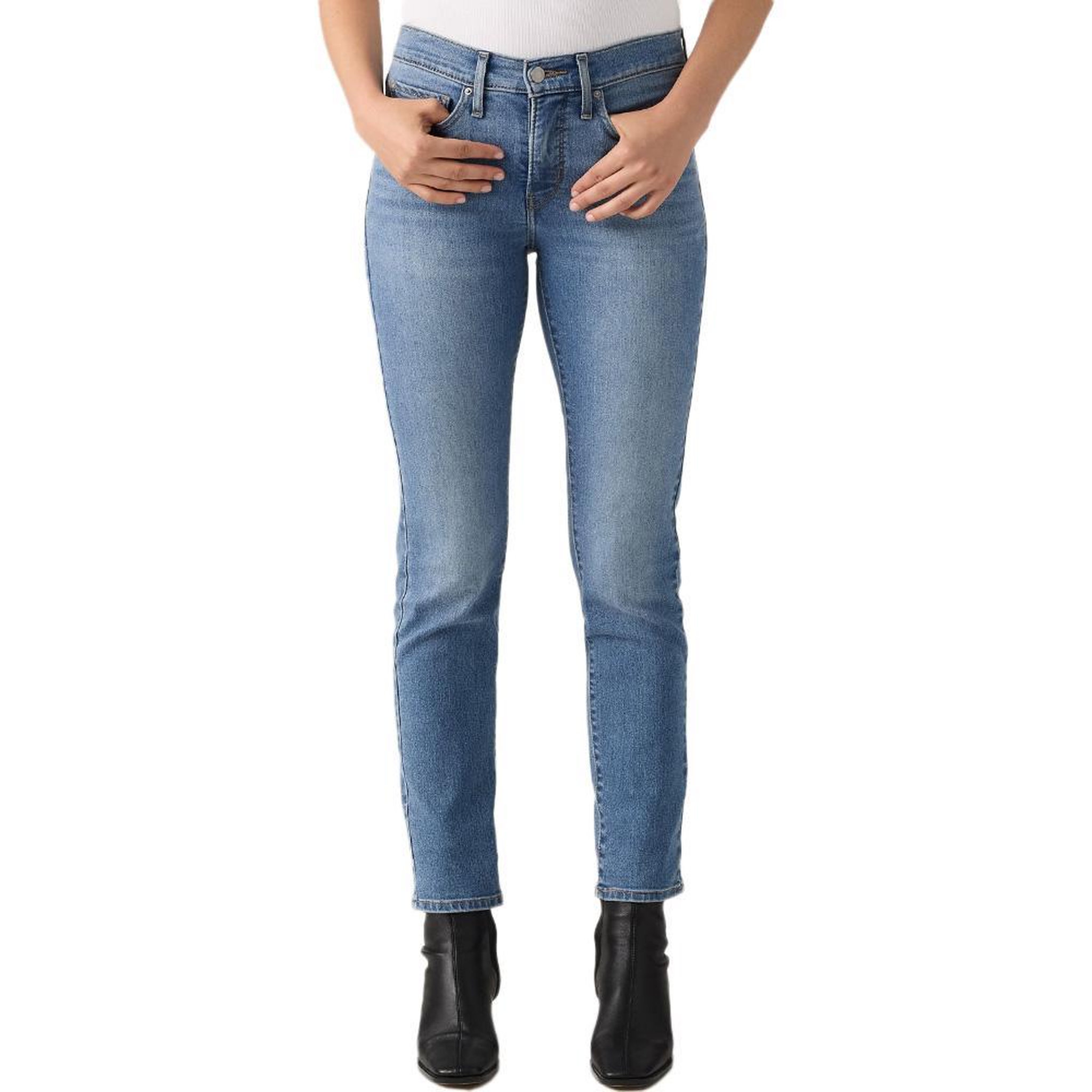 Levi's Jean 724  Femme Levi's Shaping Slim Med Indigo. Coloris disponibles : Bleu