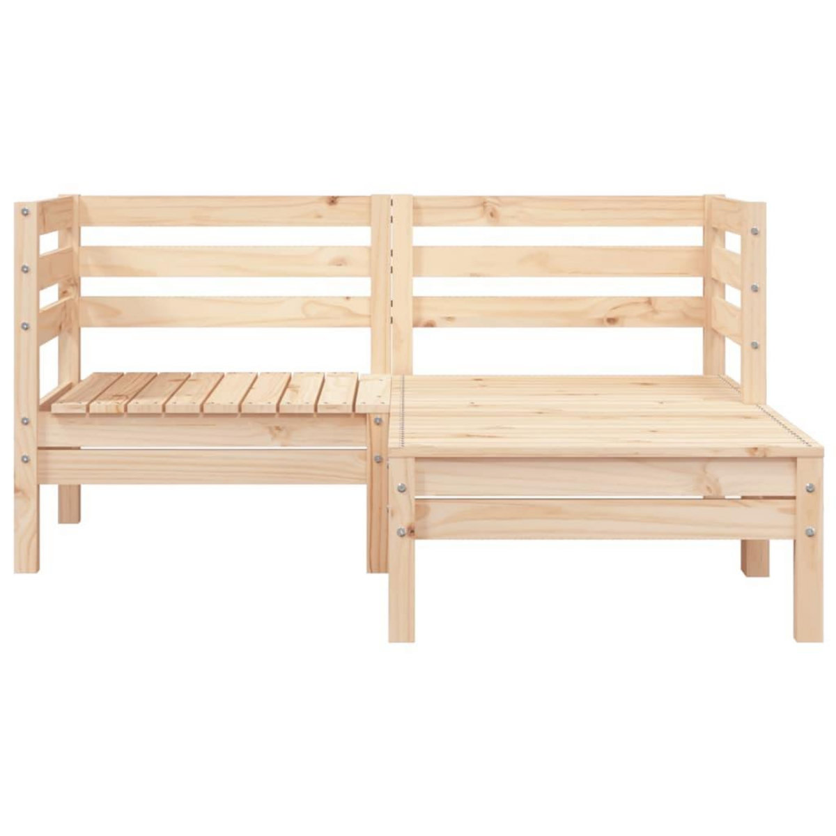 VIDAXL Canape de jardin 2 places et repose-pied bois pin massif