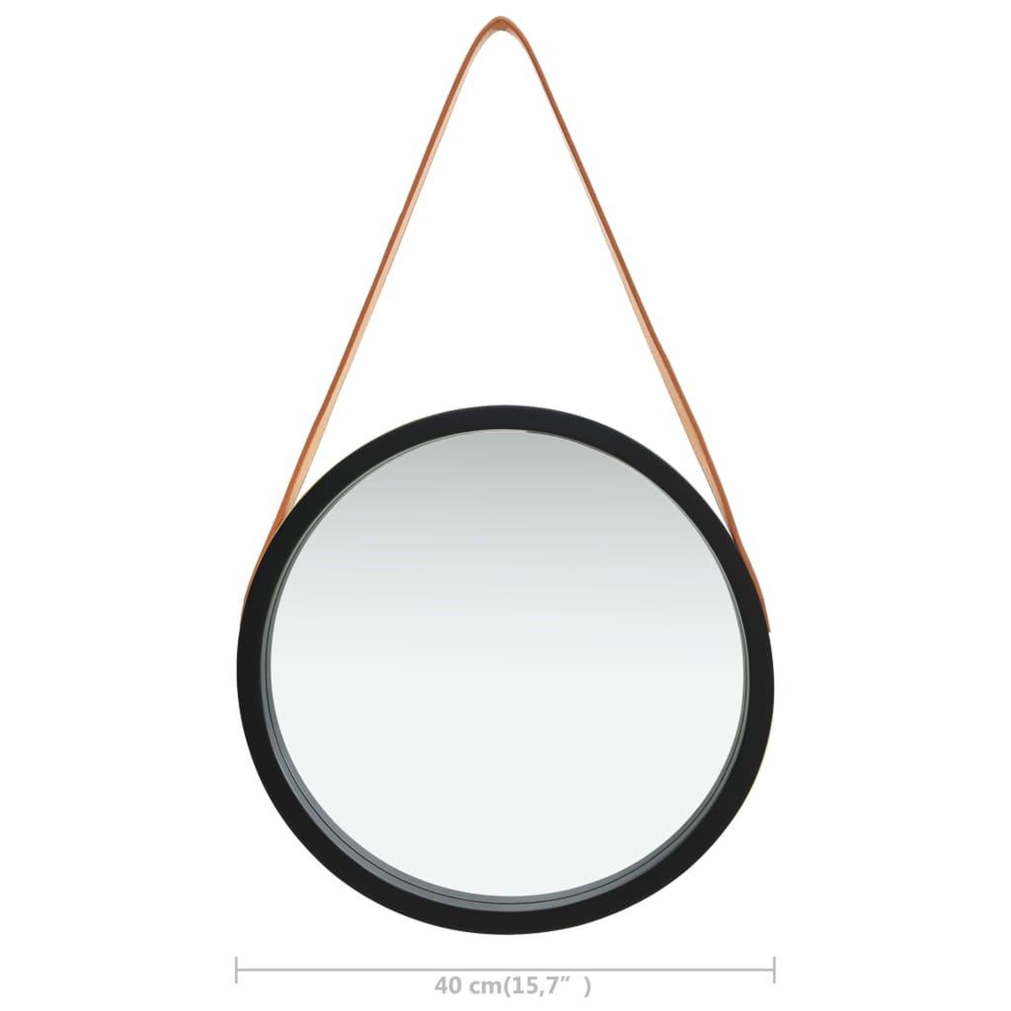Voir la diapositive 6 : VIDAXL Miroir mural avec sangle 40 cm Noir