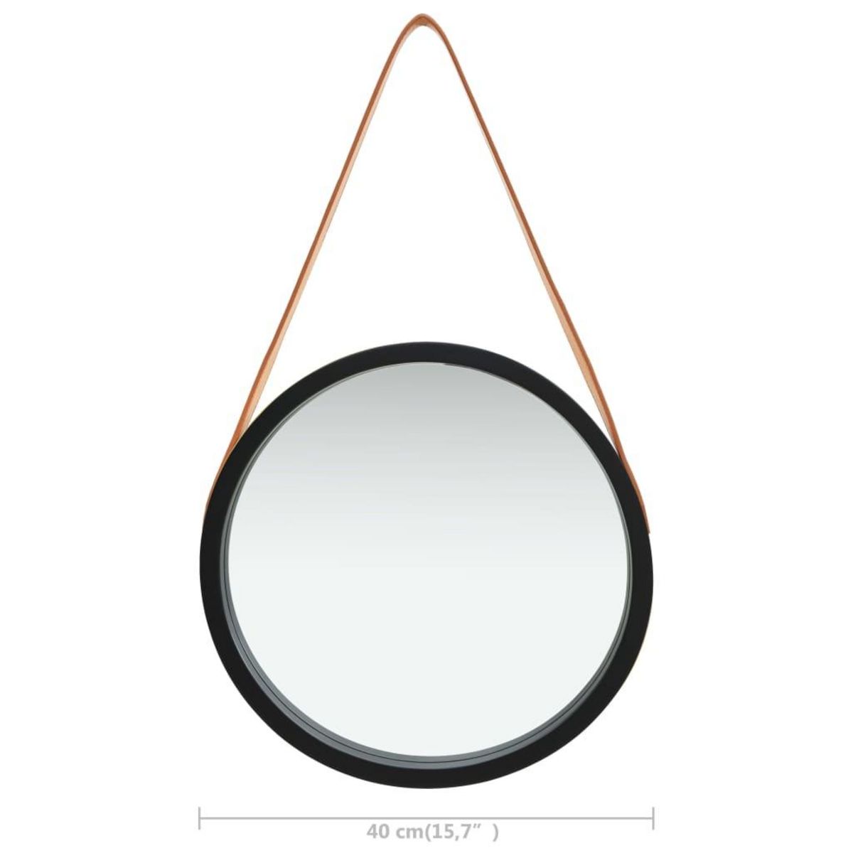 VIDAXL Miroir mural avec sangle 40 cm Noir