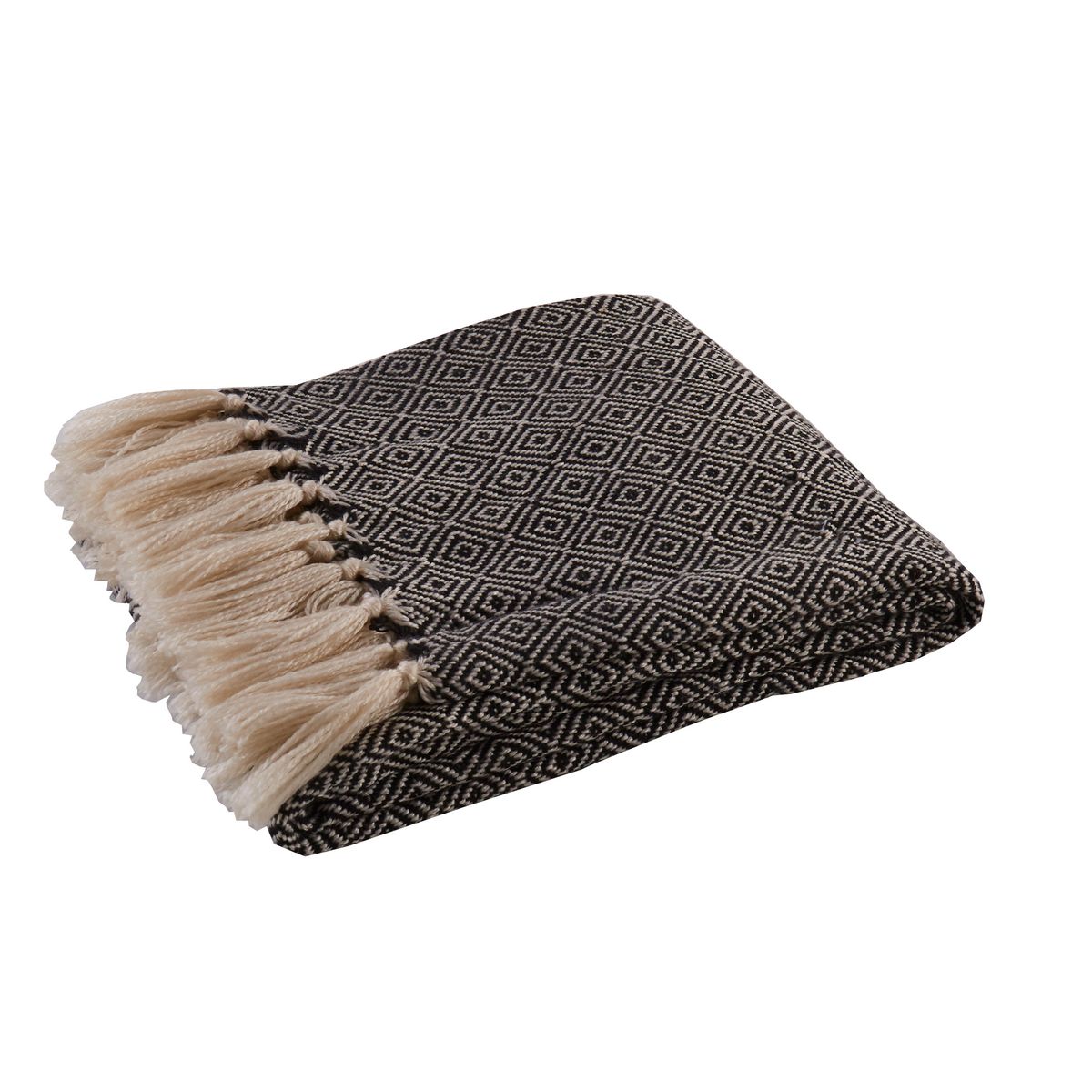 ACTUEL Couverture, couvre-lit, jeté de canapé en acrylique motifs losanges BOHEMIAN