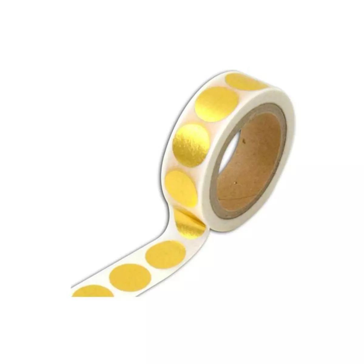 Toga Masking tape blanc à ronds dorés - 10 m
