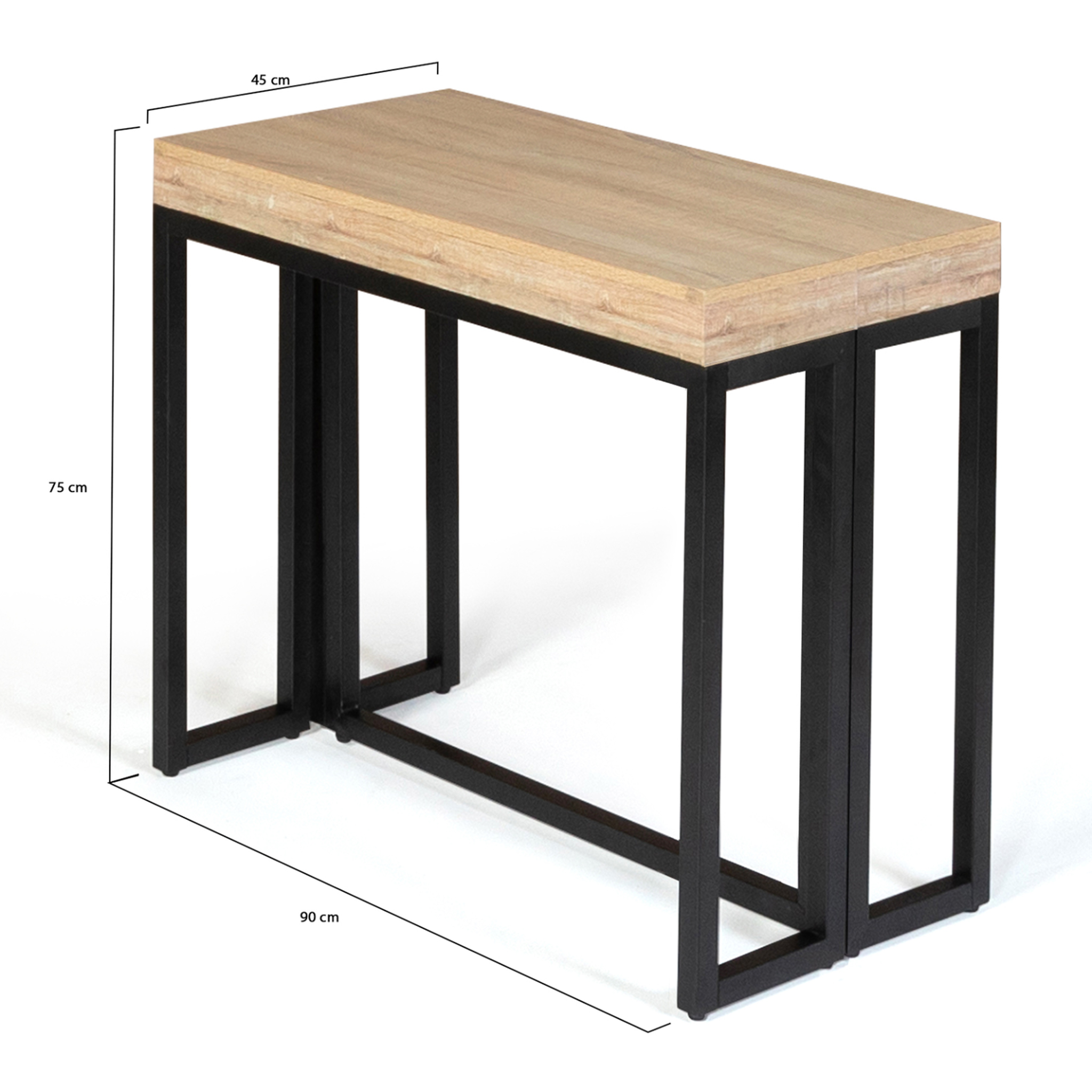 Voir la diapositive 5 : ID MARKET Table console extensible toronto 10 personnes 235 cm design industriel