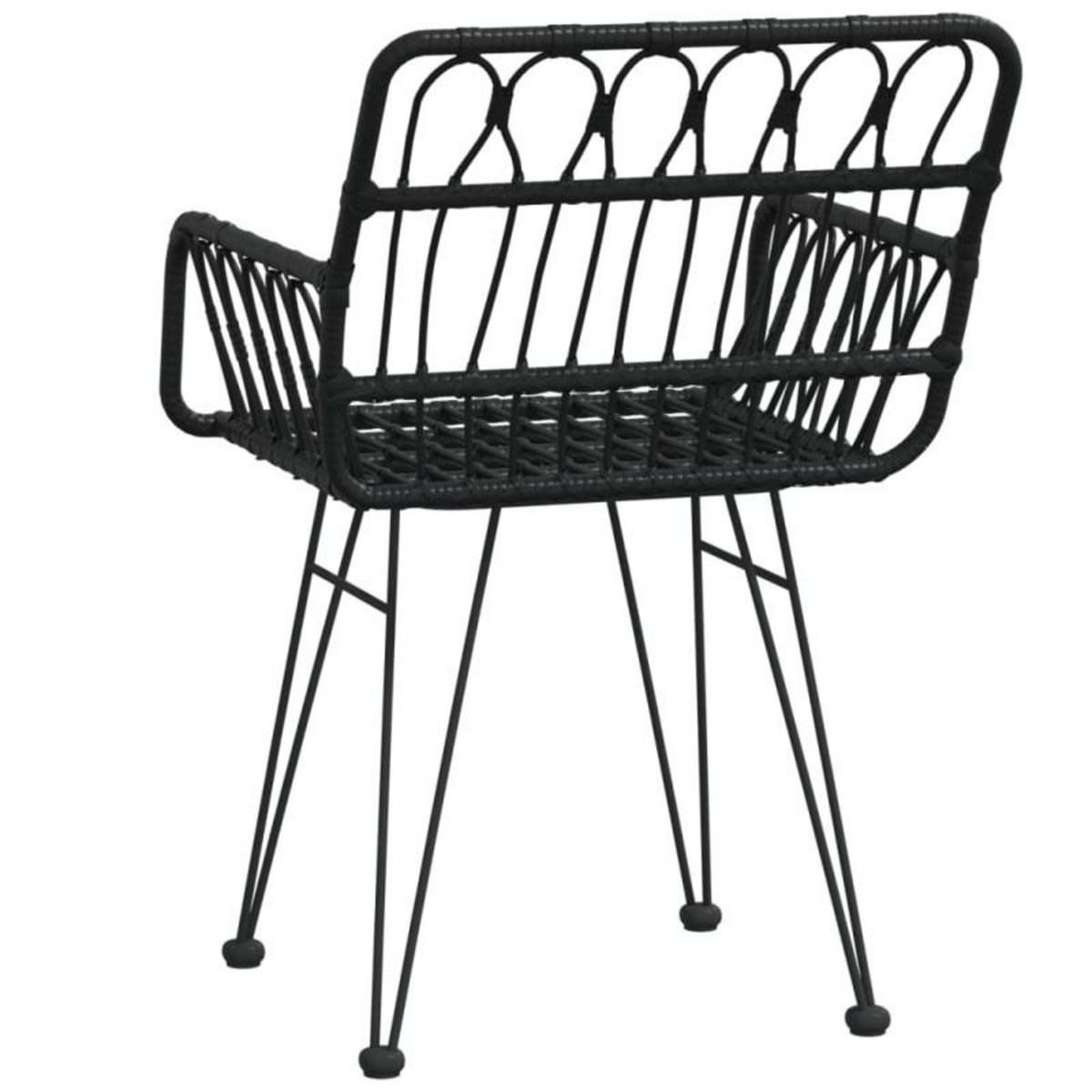VIDAXL Chaises de jardin lot de 2 avec accoudoir Noir 56x64x80 cm
