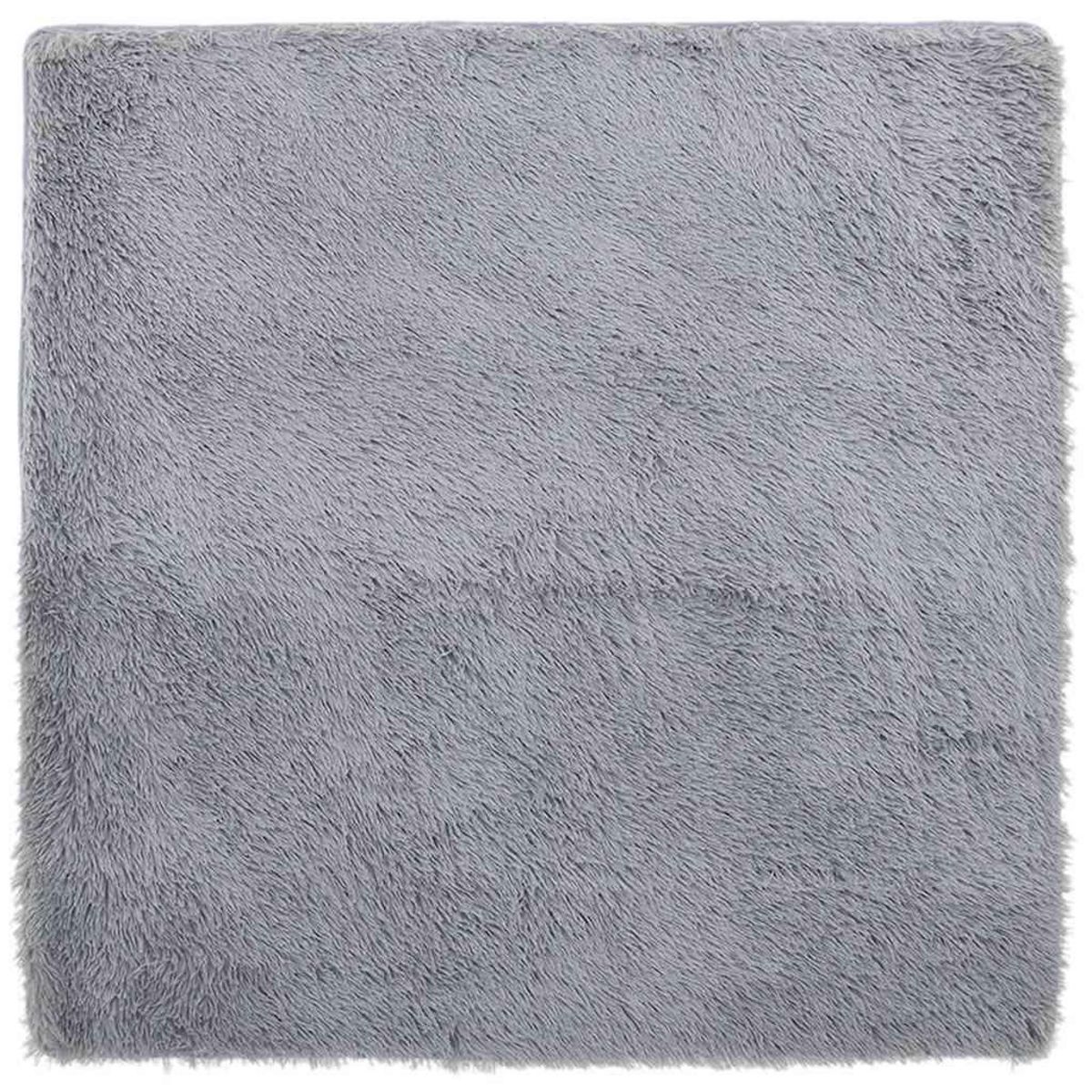 VIDAXL Tapis Shaggy a poils longs NAVARRA gris argente 160x160 cm