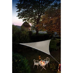 JARDILINE Voile d'ombrage triangulaire 3m60 avec 107 LEDS taupe