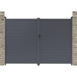 Habitat et Jardin Portail aluminium  Marc  - 349.5 x 180.9 cm - Gris