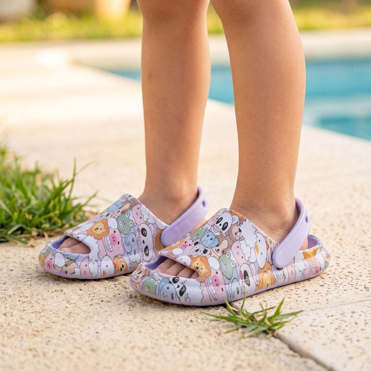 OZABI OZABI Pack 2 Paires Sabots Enfant - Imprimé Animaux Kawaii - Lanière Pivotante