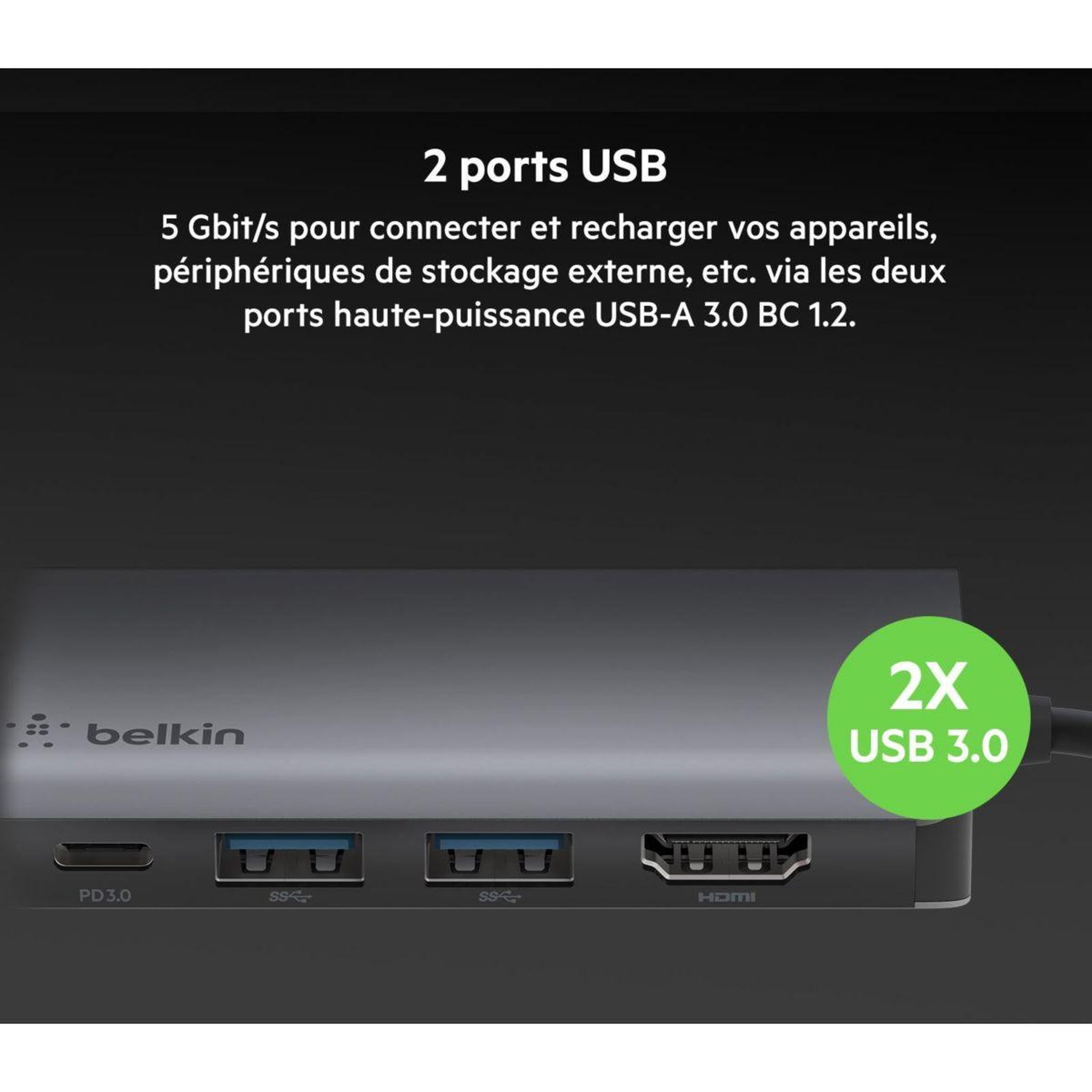 Voir la diapositive 5 : Belkin Adaptateur hdmi usb-c multiport 4-en-1