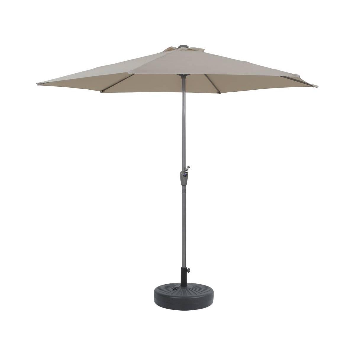 Habitat et Jardin Parasol jardin droit Alu  Sol  - Rond - Ø 3m - Ecru - Avec pied à lester