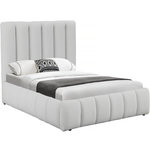 Habitat et Jardin Lit bouclette avec coffre  Annie  - 160 x 200 cm - Blanc
