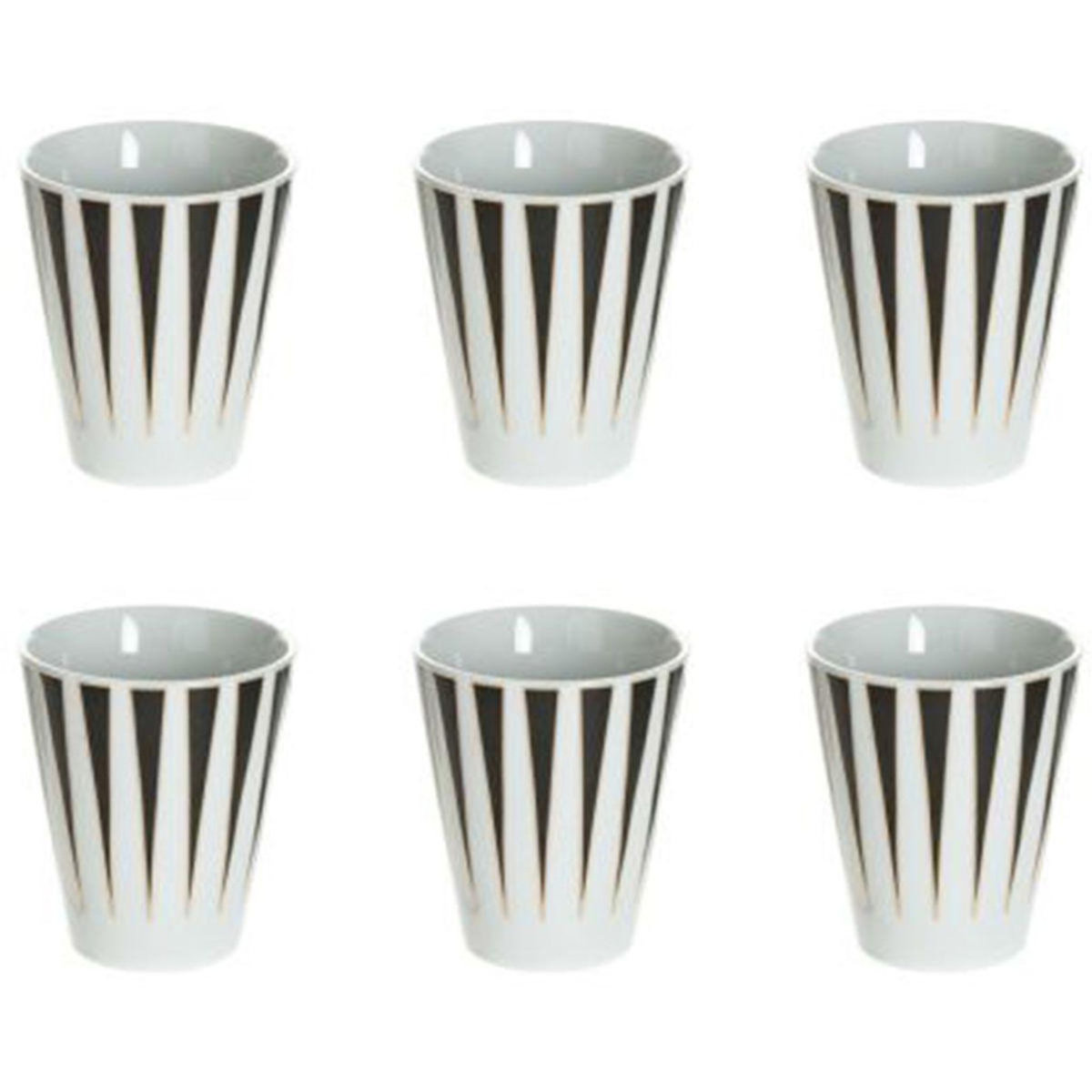 FEERIC LIGHT & CHRISTMAS Lot de 6 Tasses à Motifs  Merveilleux  9cl Blanc