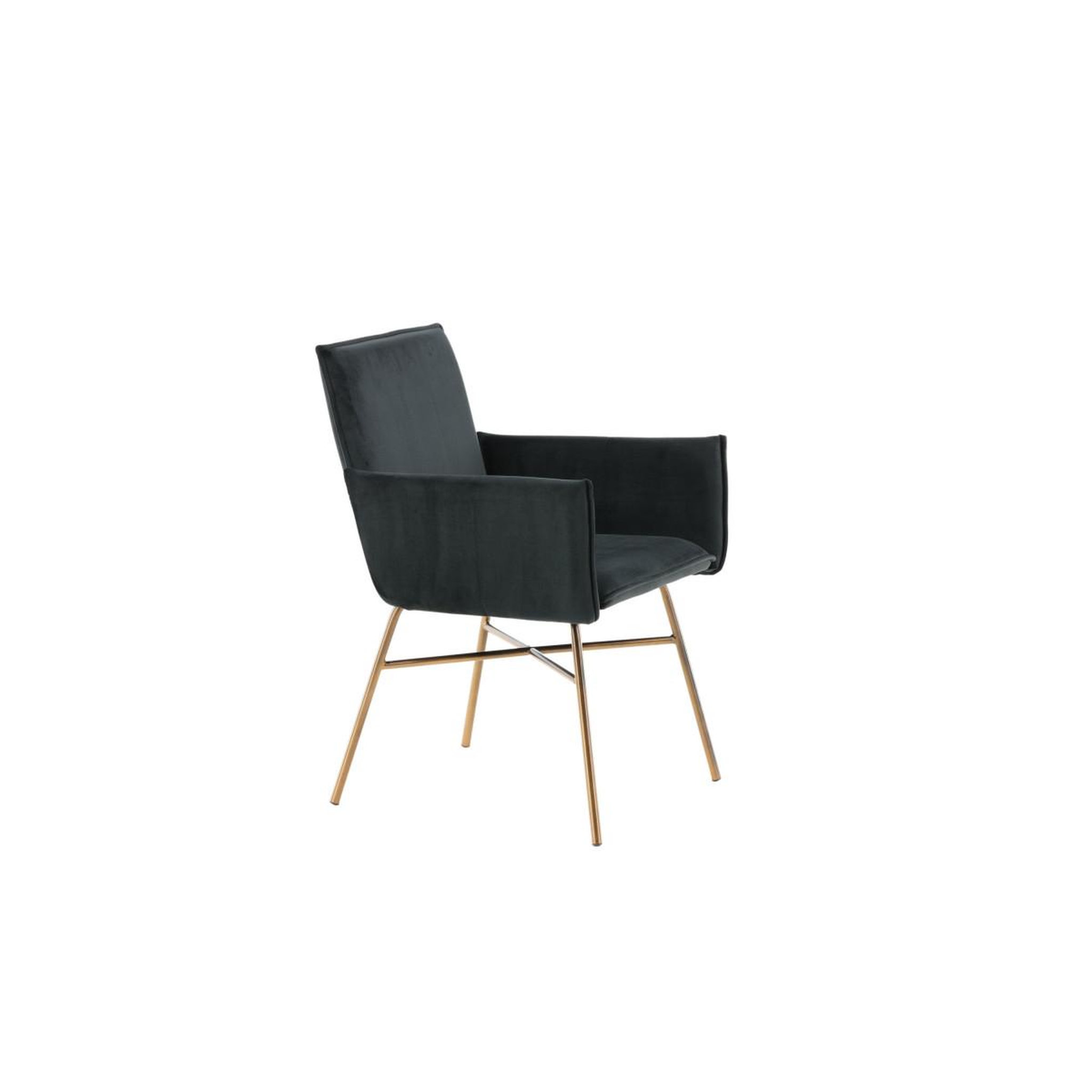 Voir la diapositive 3 : Paris Prix Chaise design en velours  petra  87cm noir & cuivre