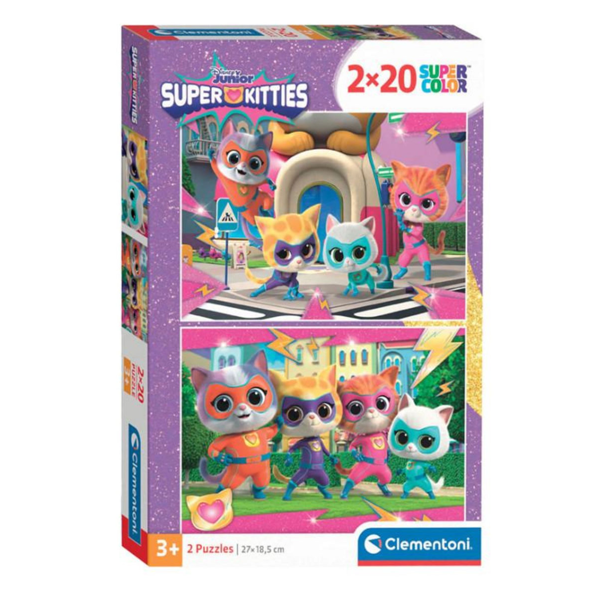 CLEMENTONI Clementoni Jigsaw Puzzle Super Color Super Kittens, 2x20pcs. 24811