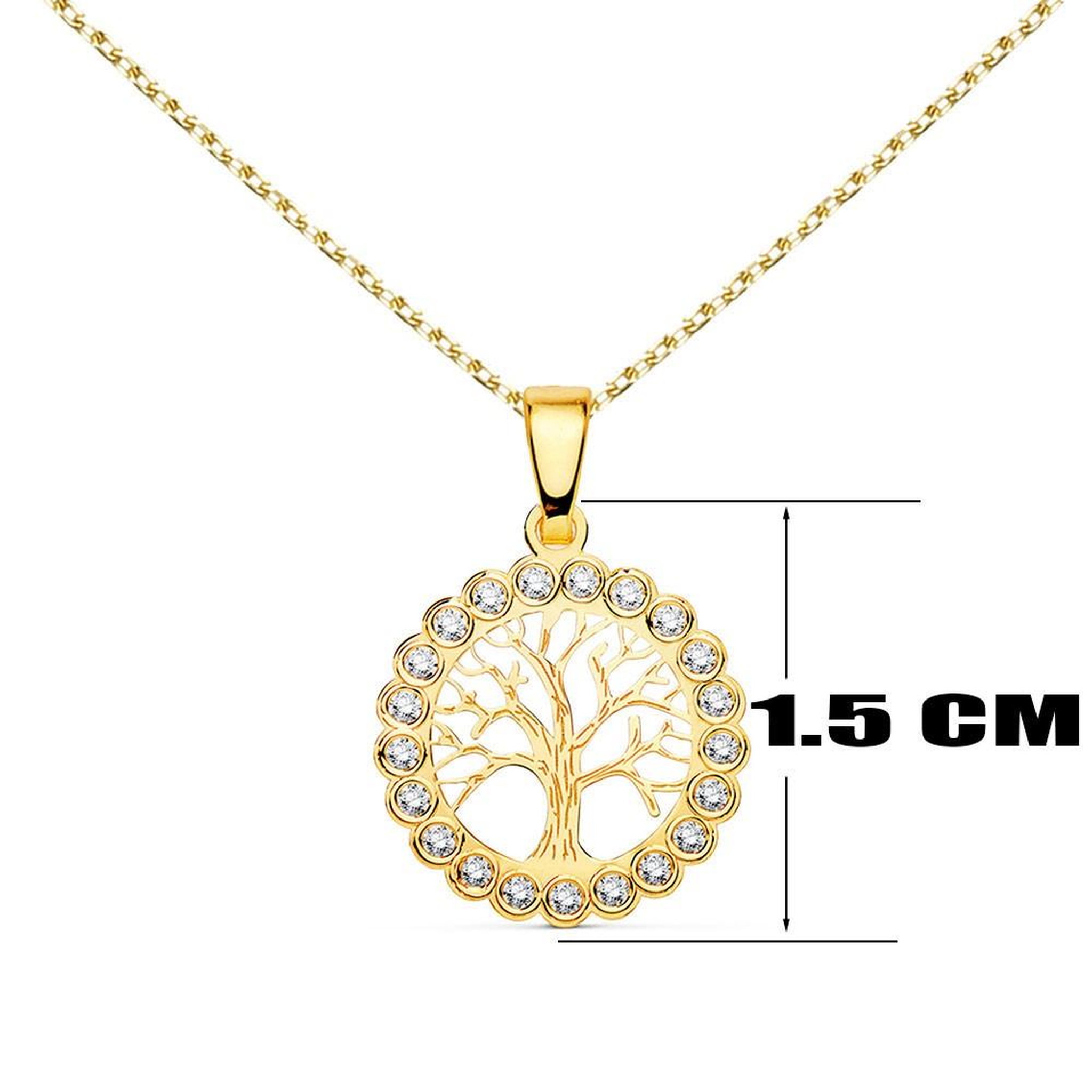 Voir la diapositive 2 : L'ATELIER D'AZUR Collier - Pendentif Or 18 Carats 750/000 Arbre de Vie - Chaine Dorée