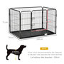 Voir la diapositive 3 : PAWHUT Cage chien démontable - enclos chien intérieur/extérieur - porte verrouillable, plateau - acier ABS gris noir