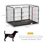 Voir la diapositive 3 : PAWHUT Cage chien démontable - enclos chien intérieur/extérieur - porte verrouillable, plateau - acier ABS gris noir