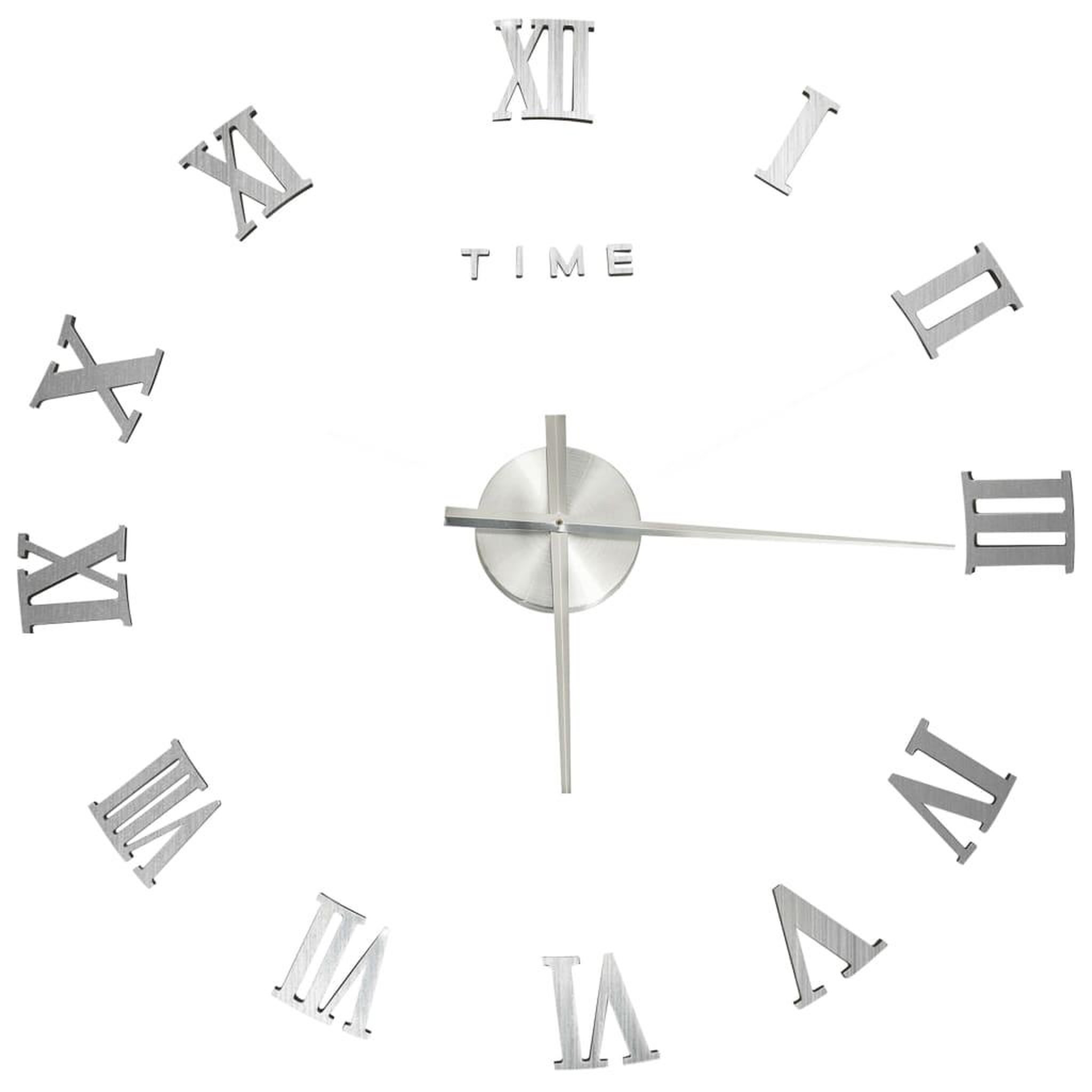 Voir la diapositive 2 : VIDAXL Horloge murale 3D Design moderne Argente 100 cm XXL