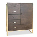 Paris Prix Buffet 5 Tiroirs & 1 Porte  Bynard  112cm Marron & Or