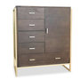 Voir la diapositive 1 : Paris Prix Buffet 5 Tiroirs & 1 Porte  Bynard  112cm Marron & Or