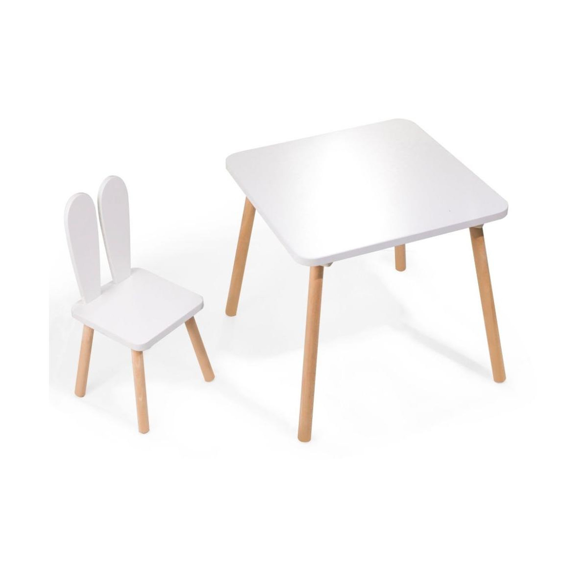 ELINELI Ensemble évolutif enfant table et chaise oreilles