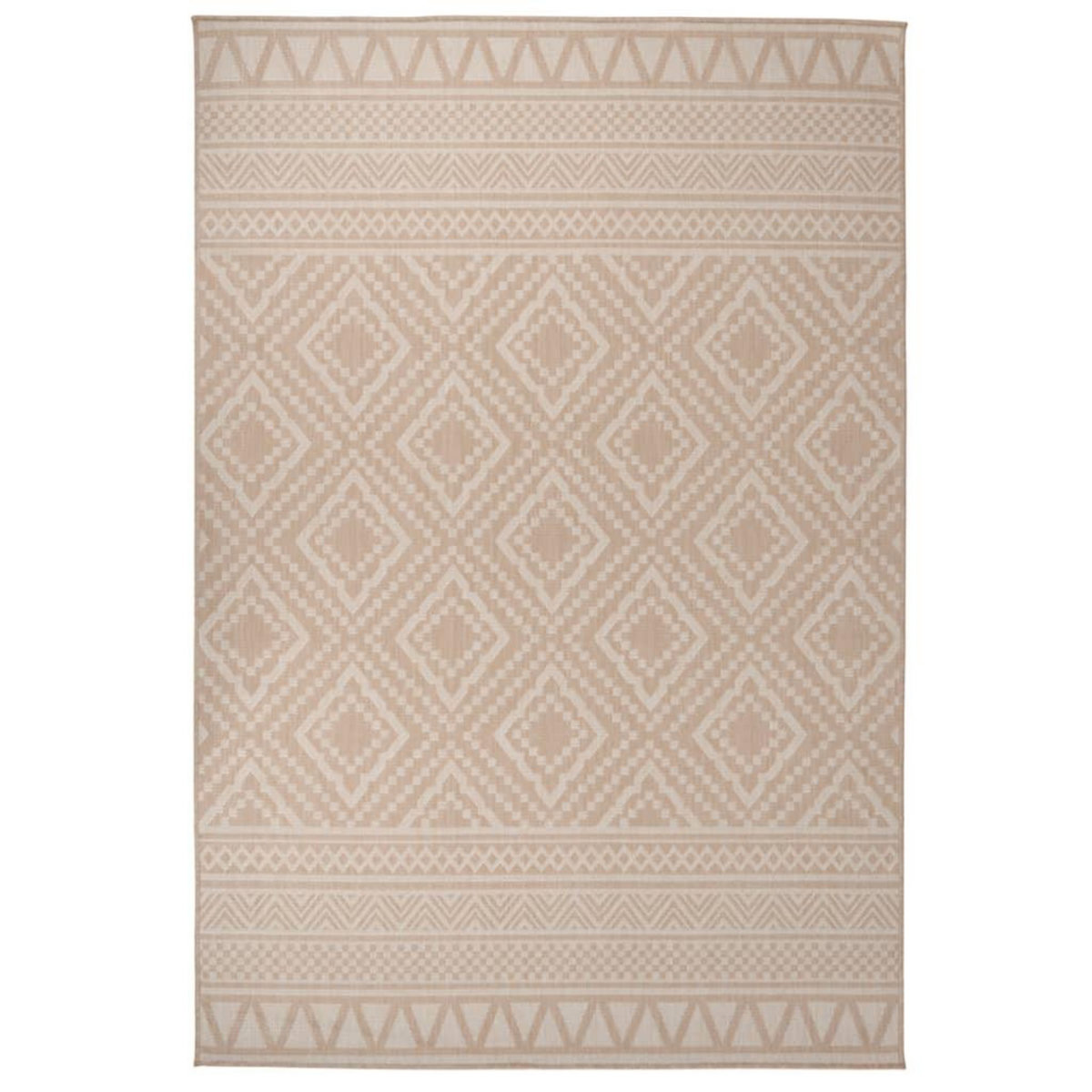 VIDAXL Tapis a tissage plat d'exterieur 160x230 cm Rayures brunes
