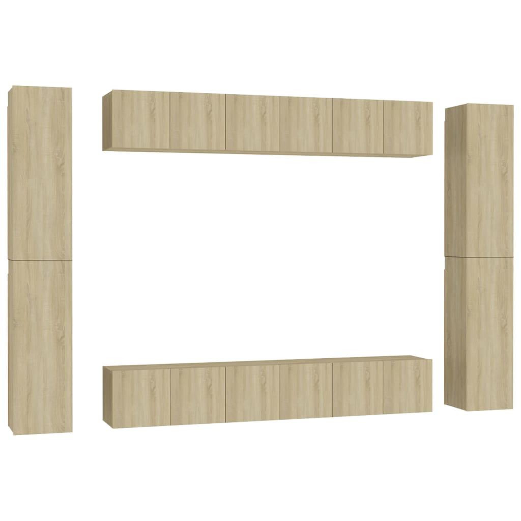 Voir la diapositive 2 : VIDAXL Ensemble de meubles TV 10 pcs Chene sonoma Bois d'ingenierie
