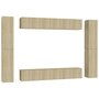 Voir la diapositive 2 : VIDAXL Ensemble de meubles TV 10 pcs Chene sonoma Bois d'ingenierie