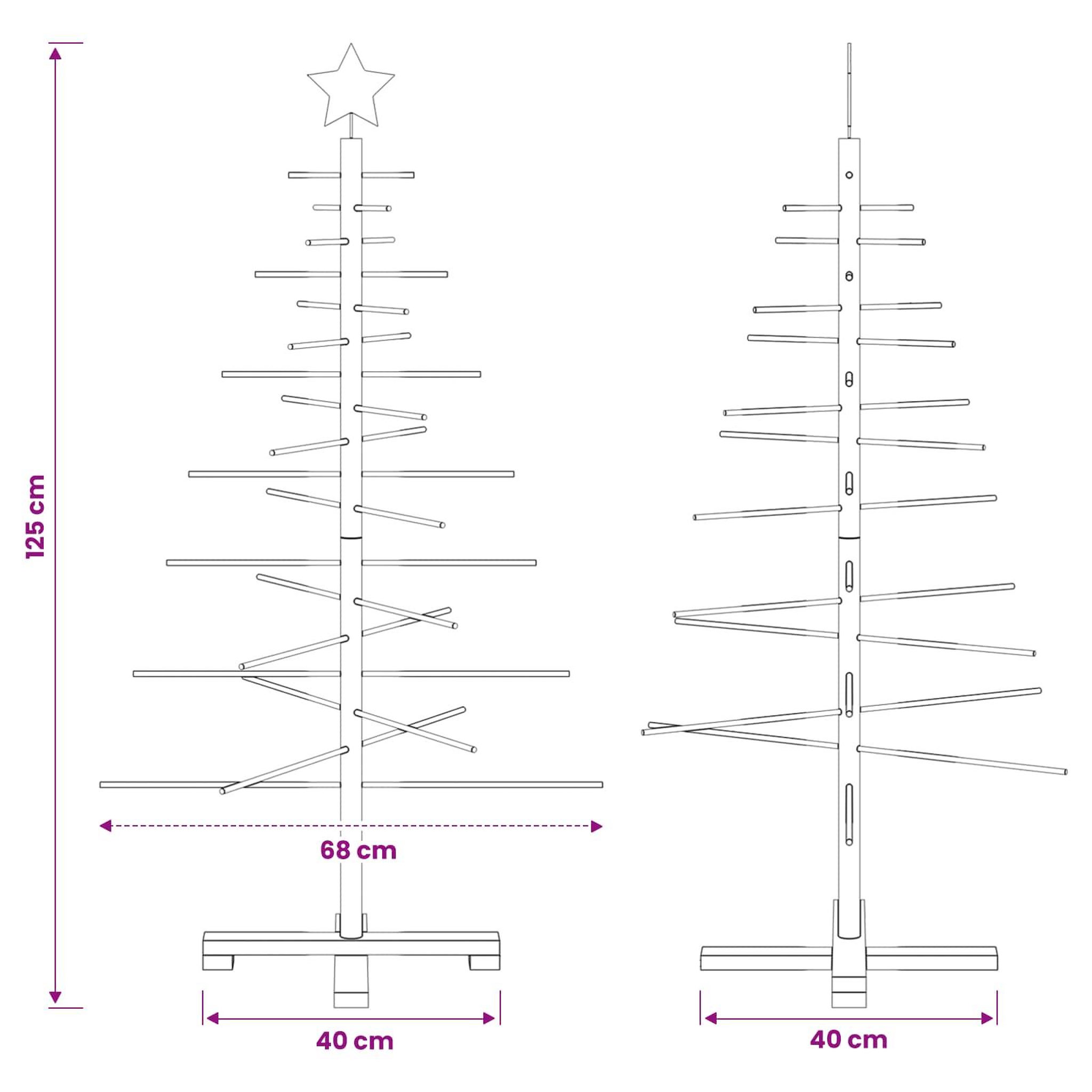Voir la diapositive 3 : VIDAXL Arbre de Noël en bois KOTKA 125 cm Bambou et bois de pin massif