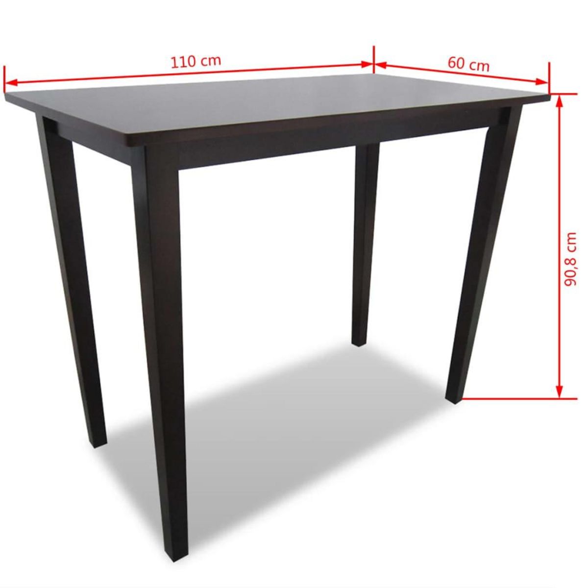 VIDAXL Table de bar en bois Marron