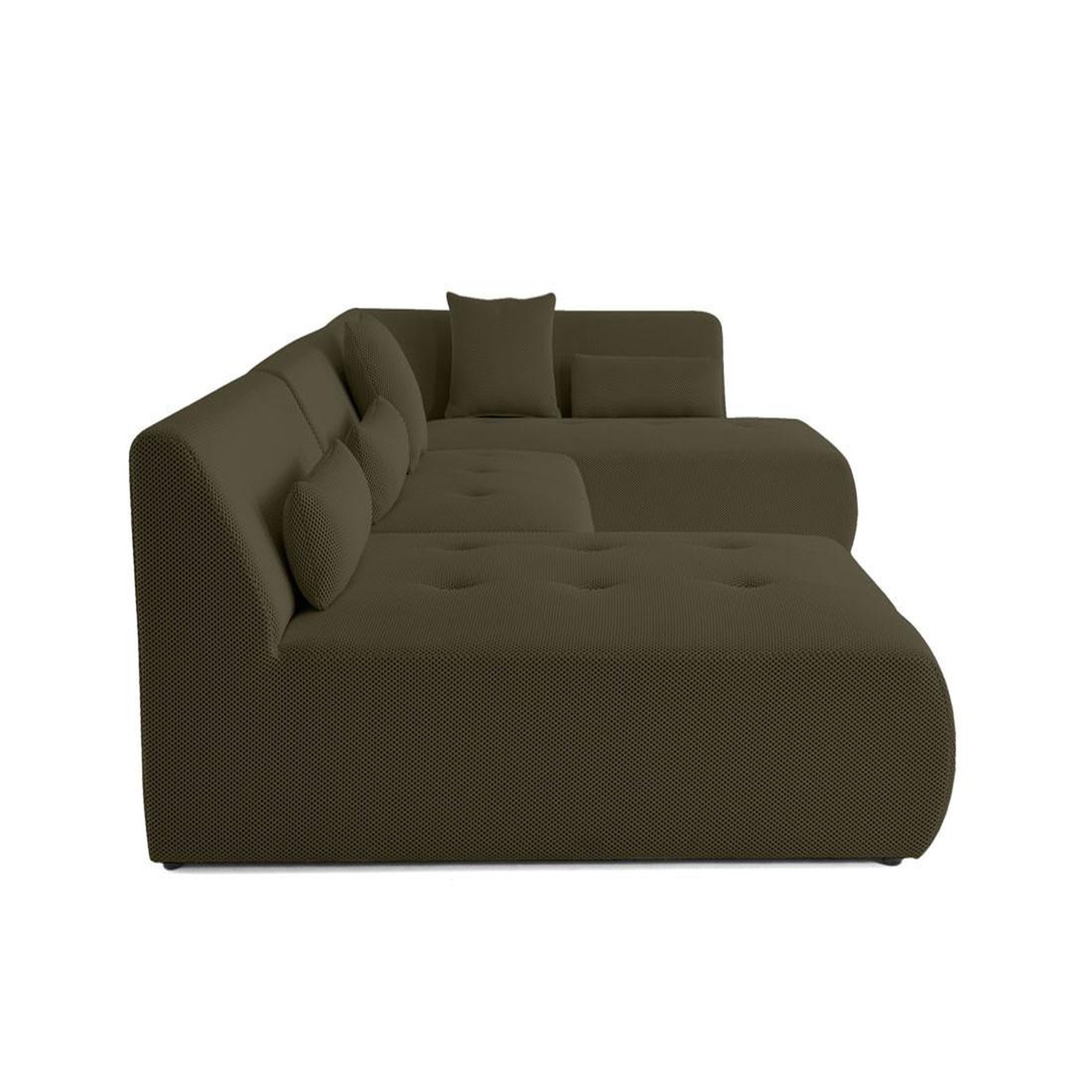 Voir la diapositive 3 : LISA DESIGN Onyx - canapé panoramique modulable d'angle droit - 7 places - en tissu mailles 3d