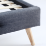 Voir la diapositive 3 : ID MARKET Lit double scandinave OSLO avec tête de lit et sommier 140 x 190 cm tissu gris anthracite