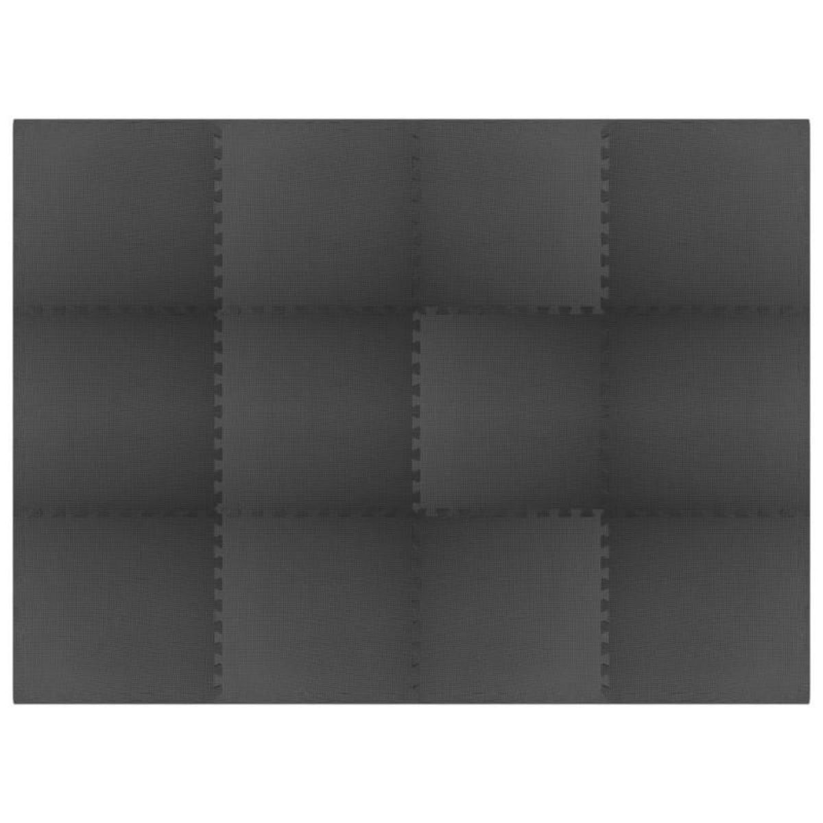 VIDAXL Tapis de sol 12 pcs 4,32㎡ Mousse EVA Noir