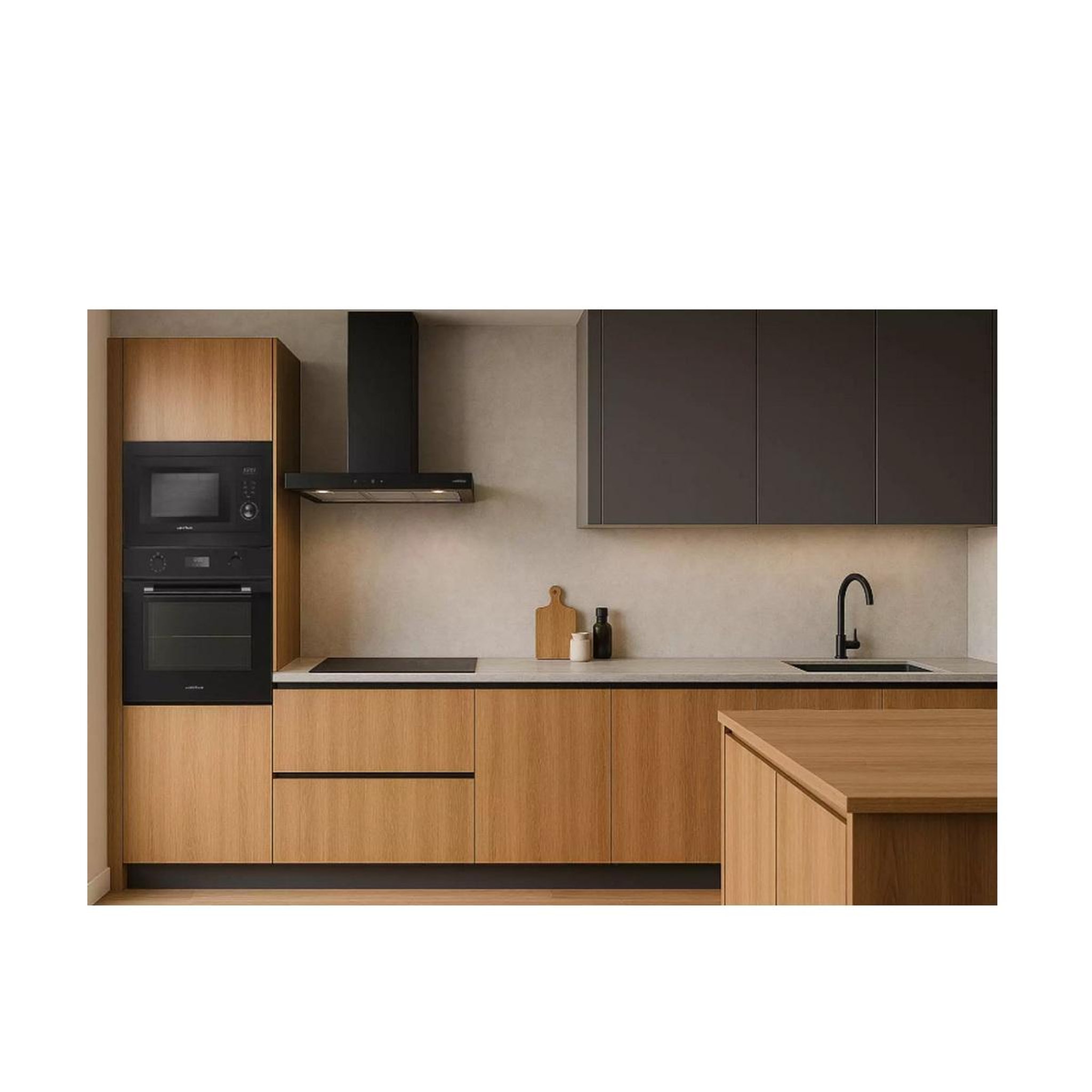 Voir la diapositive 5 : Airlux Hotte décorative murale 90cm 636 m3/h noir - AHBS960BK
