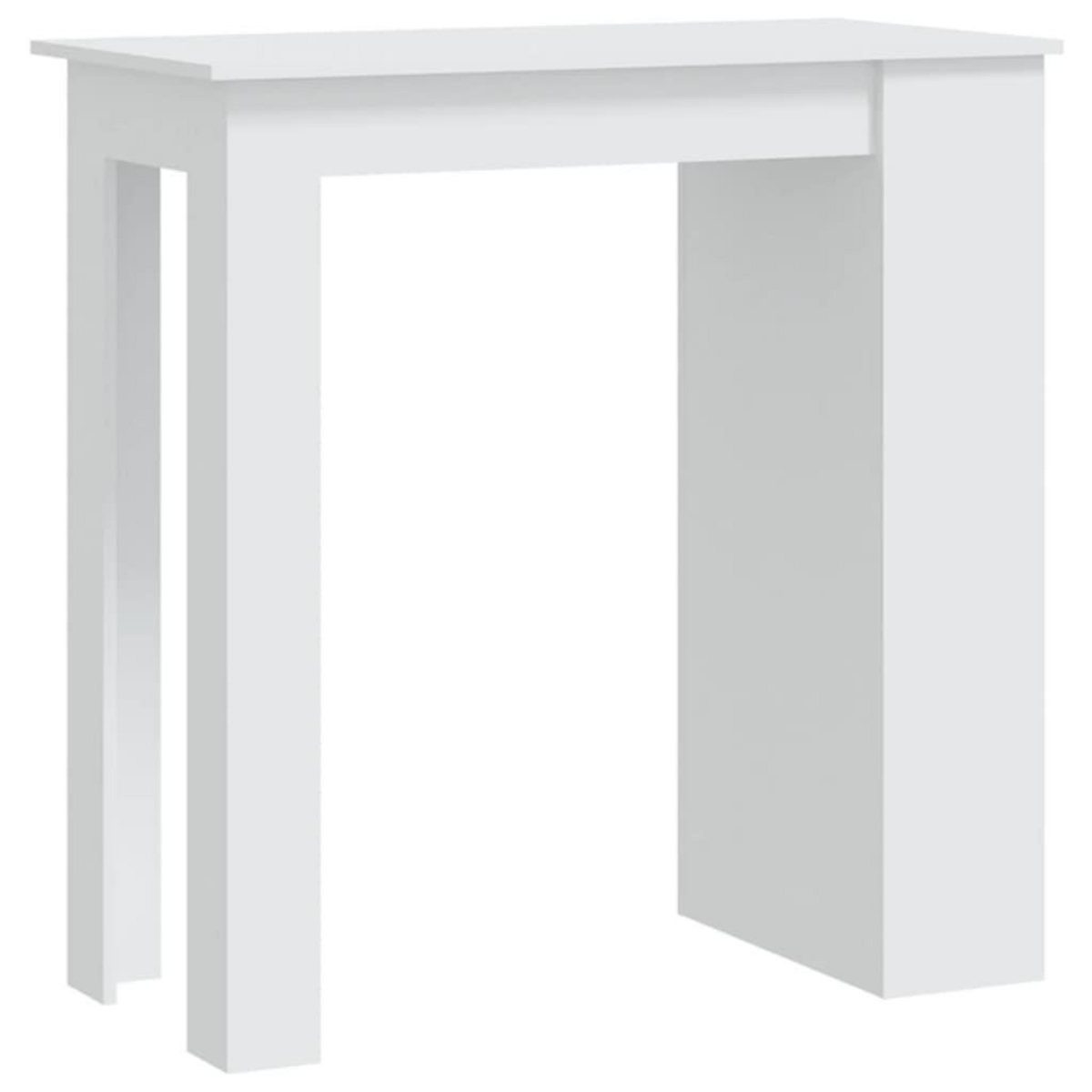 VIDAXL Table de bar rangement Blanc 102x50x103,5 cm Bois d'ingenierie
