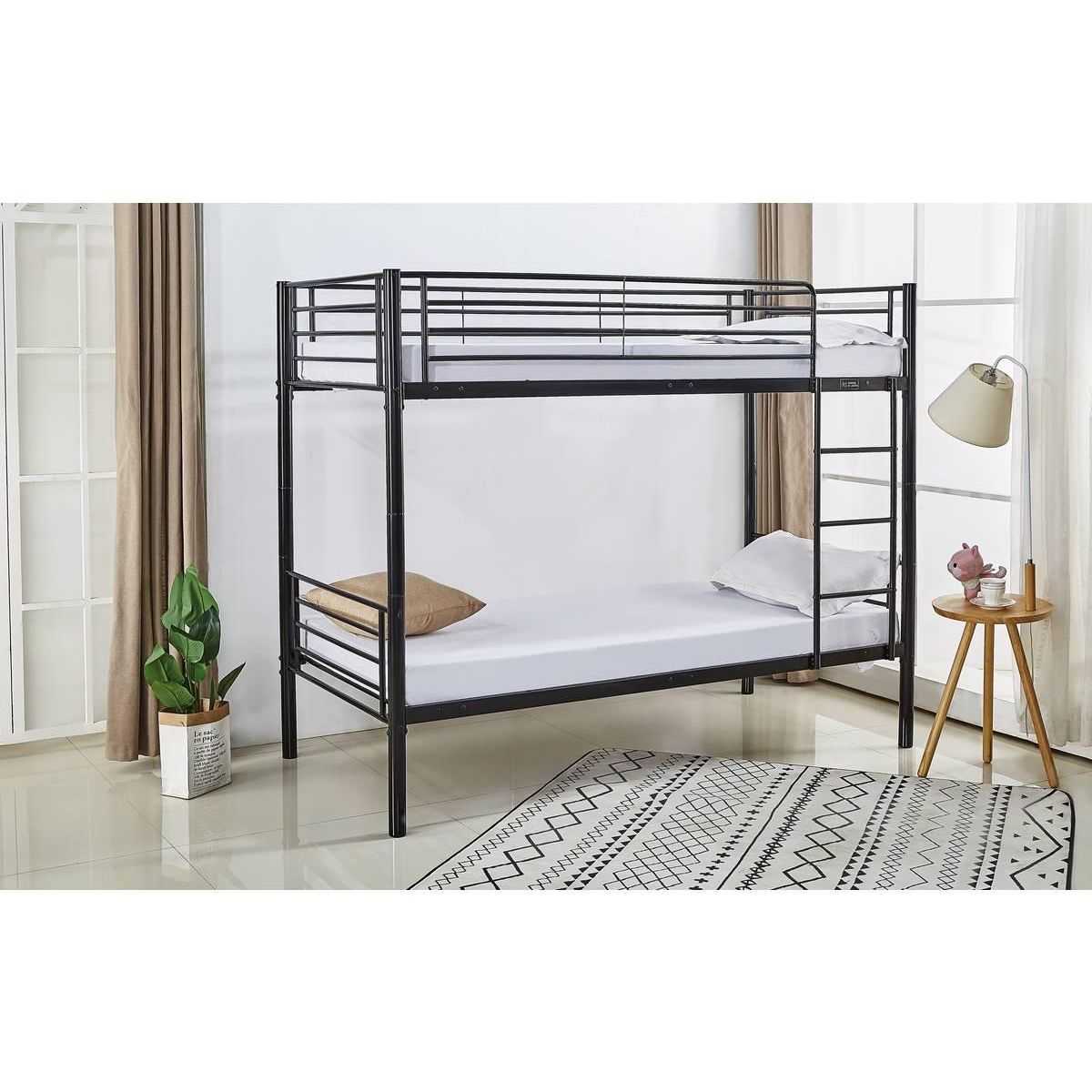 Habitat et Jardin Lit superposé  ADAM  -  90 x 190 cm - Métal - Noir