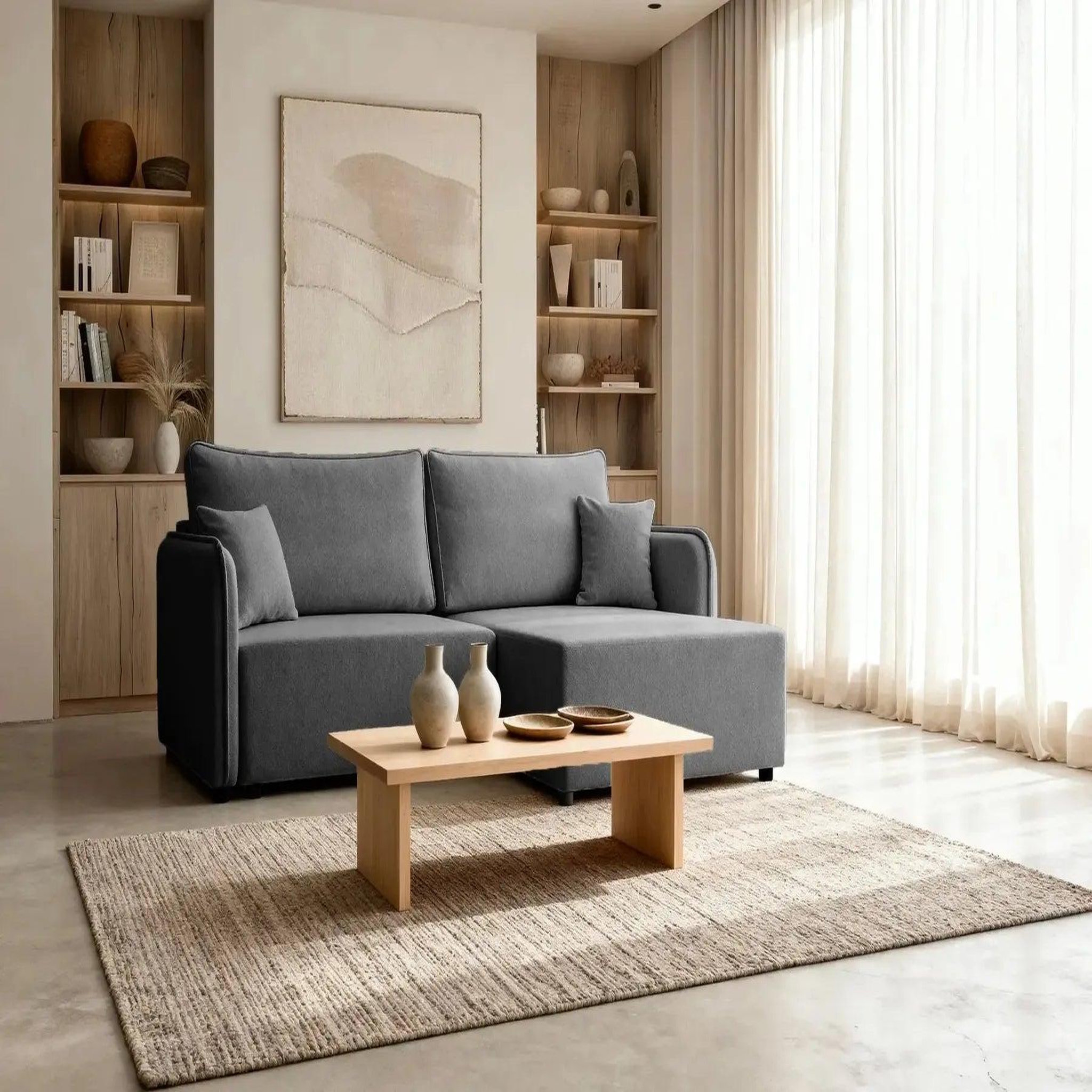Voir la diapositive 2 : CASANOVA PARIS Bonnie - canapé d'angle convertible tissu lisse
