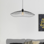 Voir la diapositive 3 : ID MARKET Suspension filaire en métal noir diamètre 60 cm