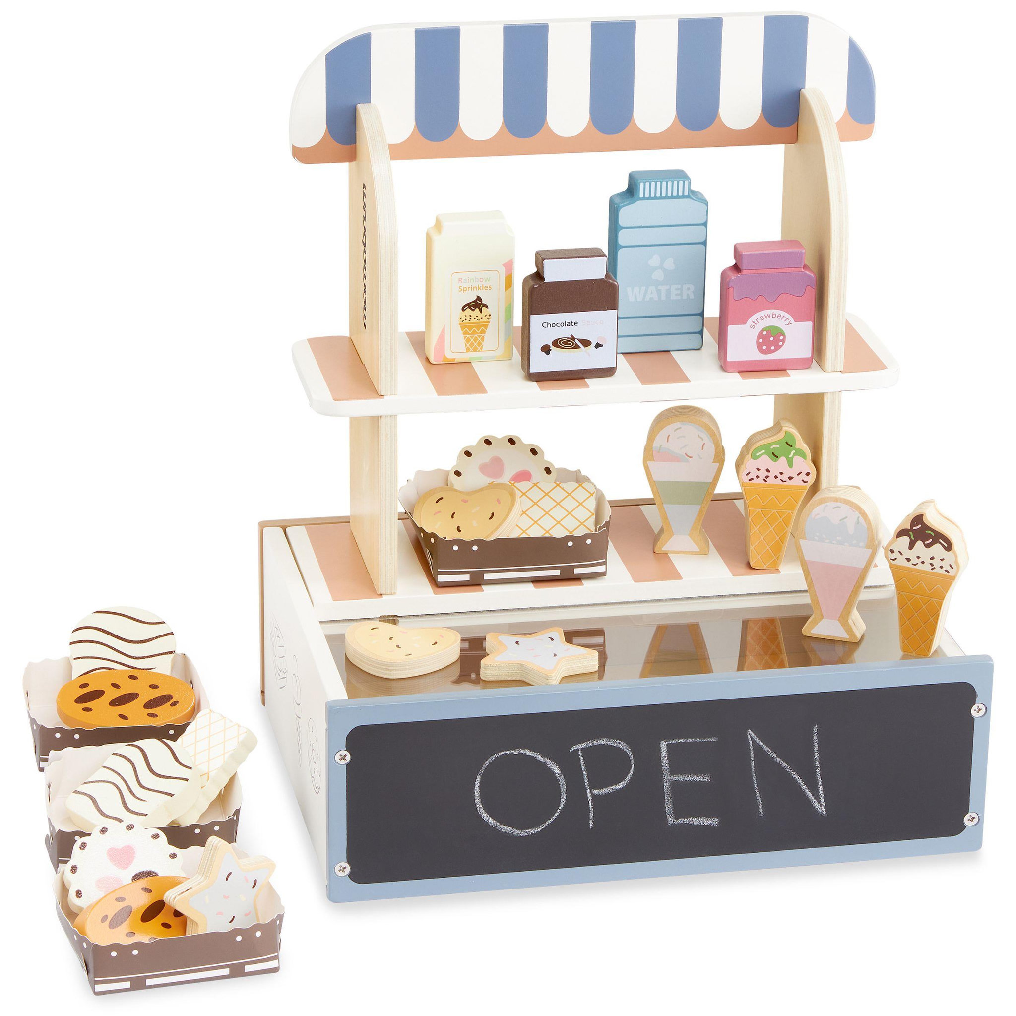 Voir la diapositive 2 : MAMABRUM Marchande Enfant Patisserie Bois Mamabrum Mallette 24 Pcs 30x22x35 cm 3 Ans