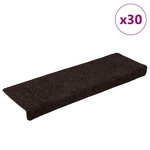 VIDAXL Tapis d'escalier autocollant 30 pcs marron 65x21x4 cm