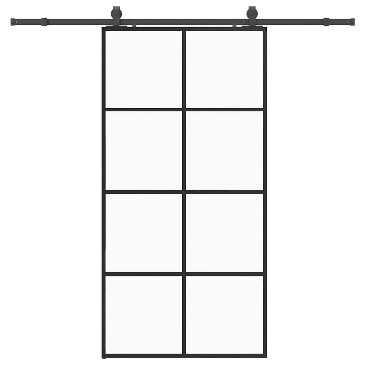 VIDAXL Porte coulissante kit de quincaillerie noir 102,5x205 cm