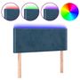 Voir la diapositive 2 : VIDAXL Tete de lit a LED Bleu fonce 80x5x78/88 cm Velours