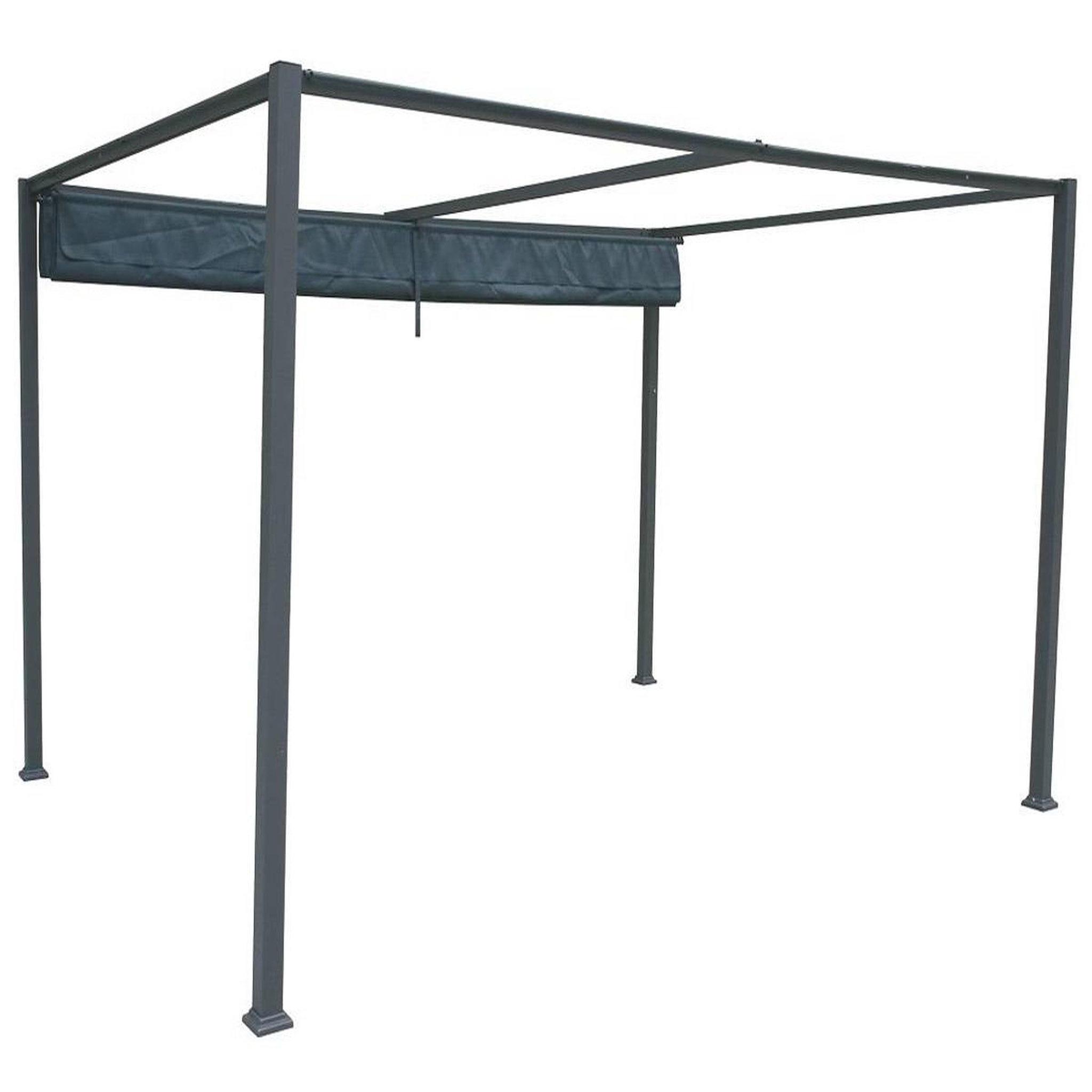 Voir la diapositive 4 : HESPERIDE Tonnelle de jardin en aluminium ardoise palmeira 4 x 3 m - hespéride