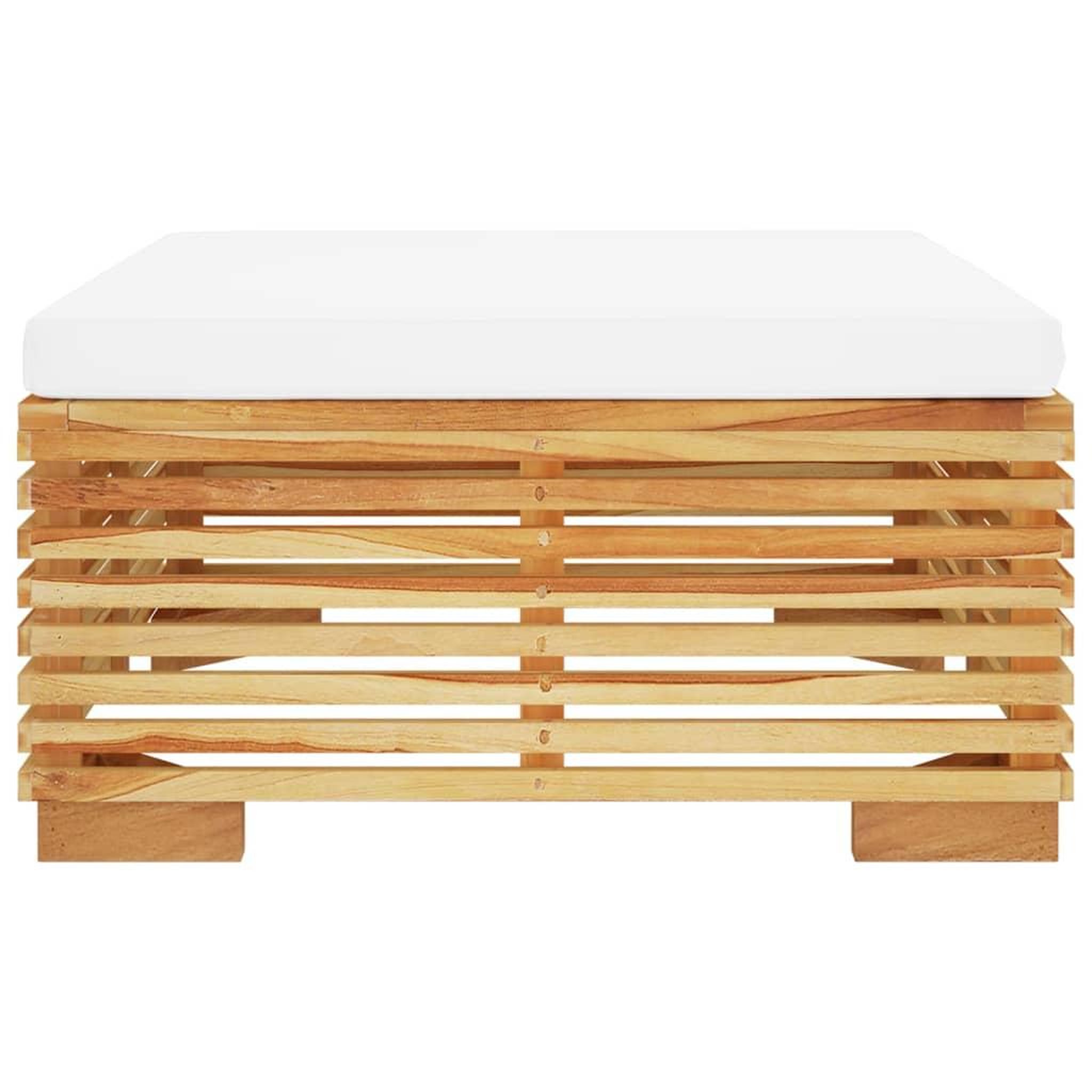 Voir la diapositive 3 : VIDAXL Repose-pied de jardin avec coussin creme Bois de teck massif