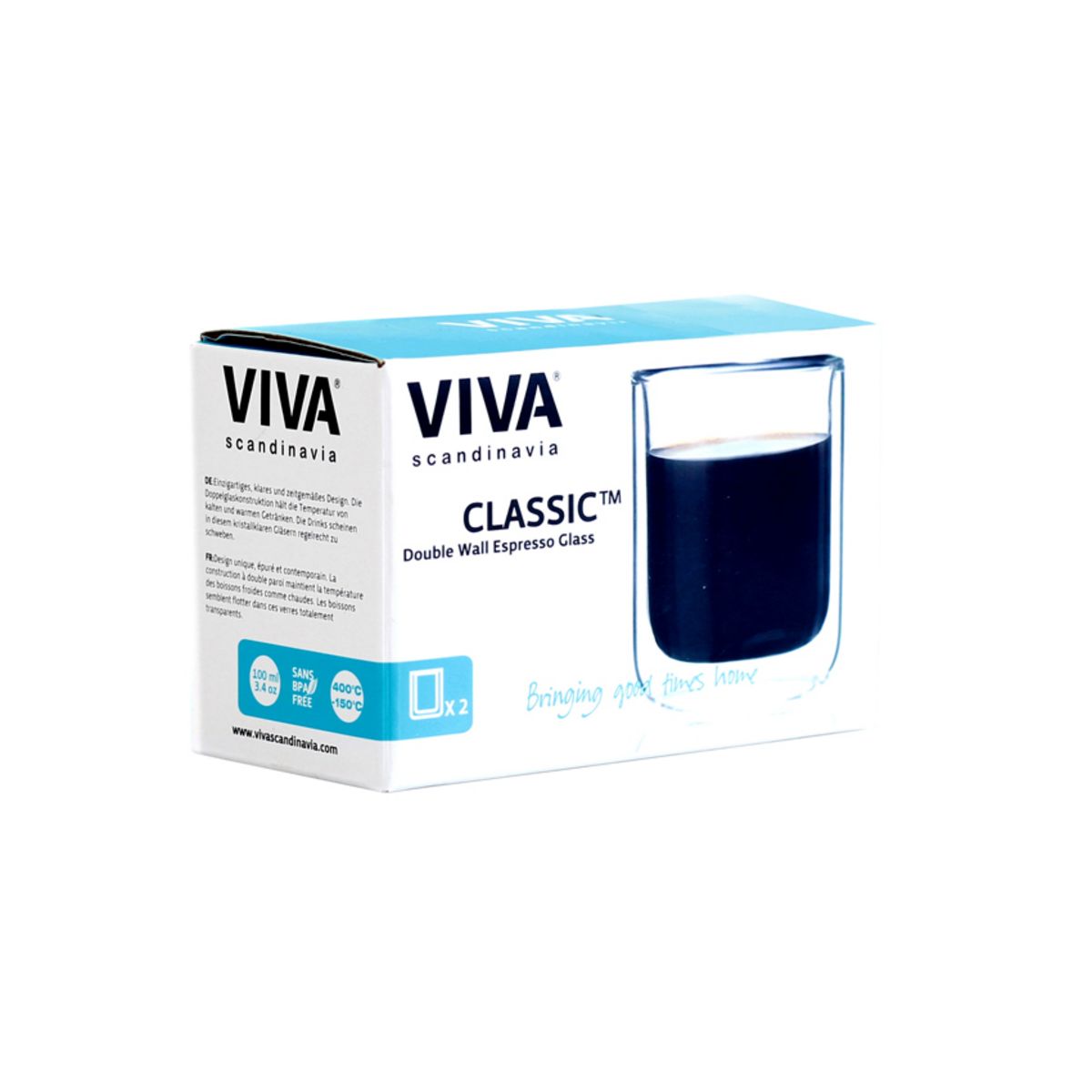 VIVA SCANDINAVIA Lot de 2 tasses double paroi 10 cl